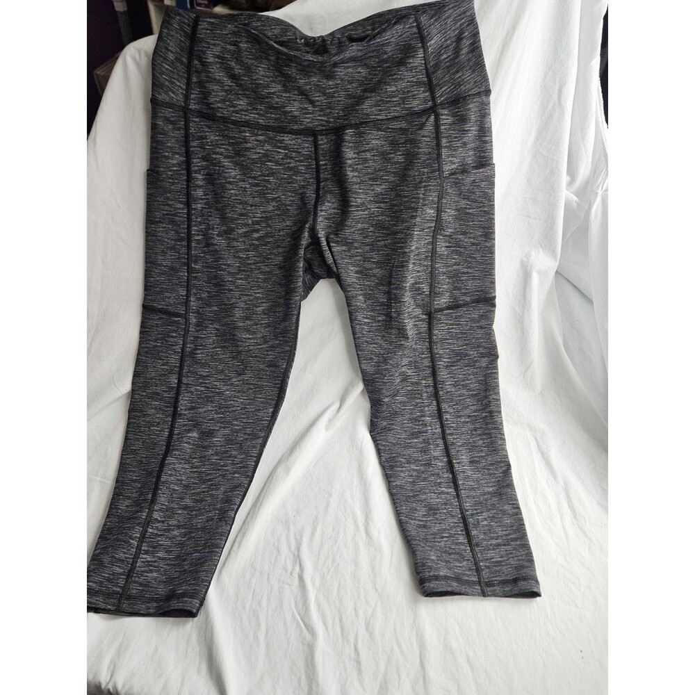 Ewedoos XX-Large Gray Capri Women Stretch Pockets Elastic Waist Yoga